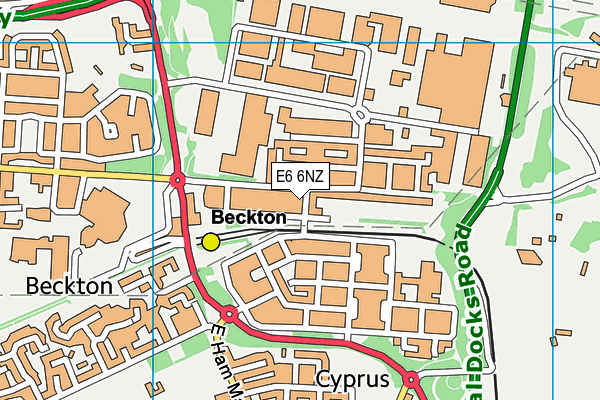 E6 6NZ map - OS VectorMap District (Ordnance Survey)