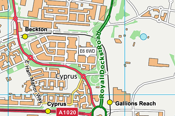 E6 6WD map - OS VectorMap District (Ordnance Survey)