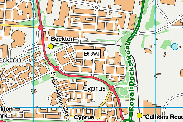 E6 6WJ map - OS VectorMap District (Ordnance Survey)