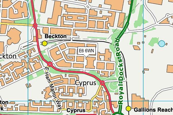 E6 6WN map - OS VectorMap District (Ordnance Survey)