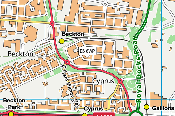 E6 6WP map - OS VectorMap District (Ordnance Survey)