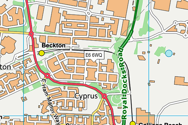 E6 6WQ map - OS VectorMap District (Ordnance Survey)