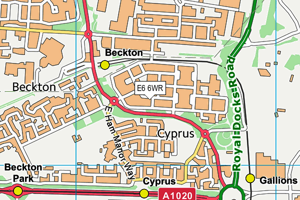 E6 6WR map - OS VectorMap District (Ordnance Survey)