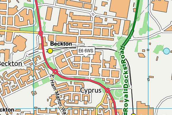 E6 6WS map - OS VectorMap District (Ordnance Survey)