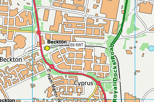 E6 6WT map - OS VectorMap District (Ordnance Survey)