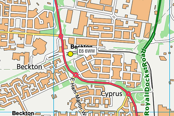 E6 6WW map - OS VectorMap District (Ordnance Survey)