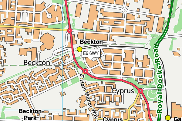 E6 6WY map - OS VectorMap District (Ordnance Survey)