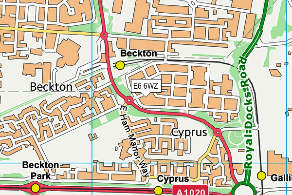 E6 6WZ map - OS VectorMap District (Ordnance Survey)