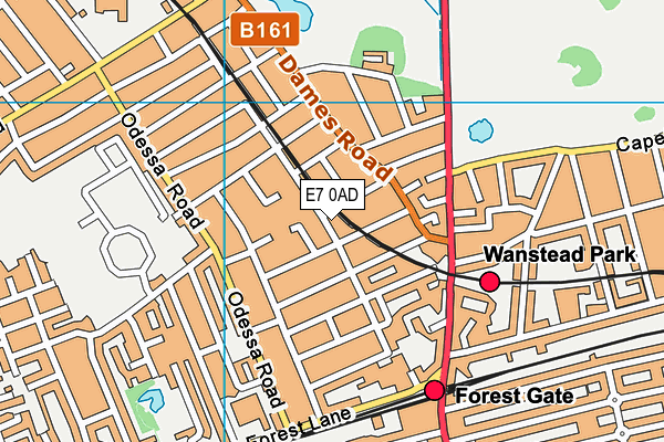E7 0AD map - OS VectorMap District (Ordnance Survey)