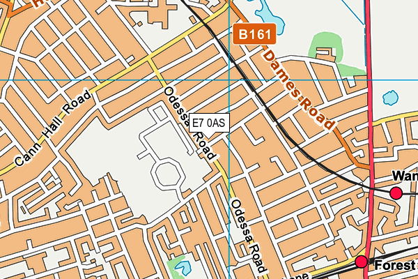 E7 0AS map - OS VectorMap District (Ordnance Survey)