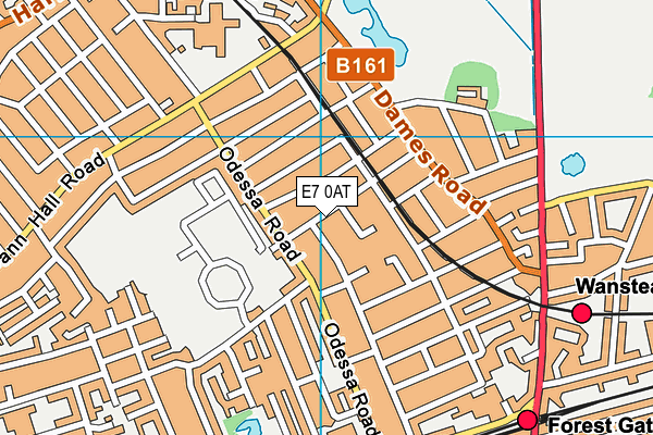 E7 0AT map - OS VectorMap District (Ordnance Survey)