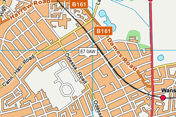 E7 0AW map - OS VectorMap District (Ordnance Survey)