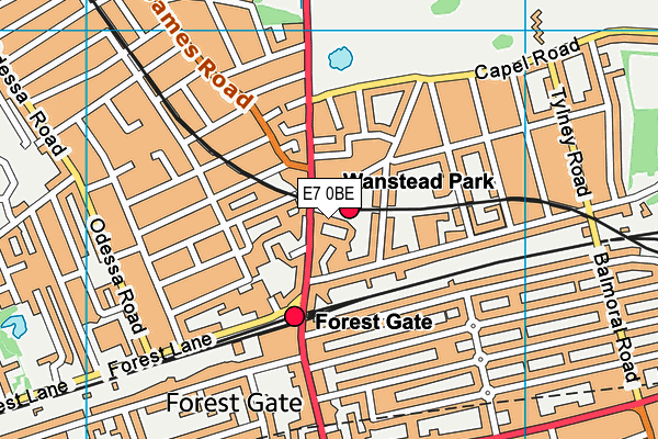 E7 0BE map - OS VectorMap District (Ordnance Survey)