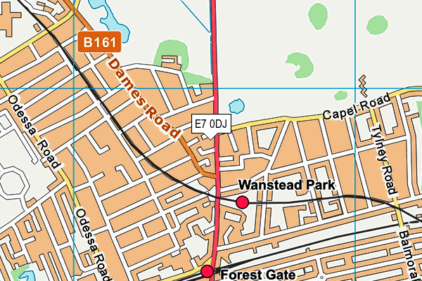 E7 0DJ map - OS VectorMap District (Ordnance Survey)