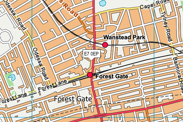 E7 0EP map - OS VectorMap District (Ordnance Survey)