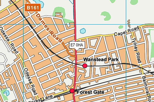 E7 0HA map - OS VectorMap District (Ordnance Survey)