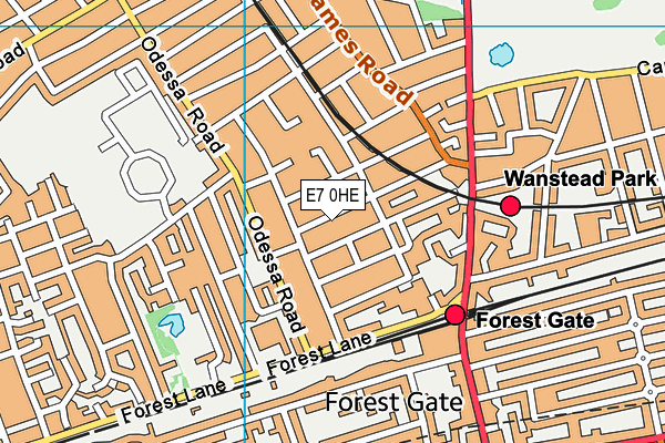 E7 0HE map - OS VectorMap District (Ordnance Survey)