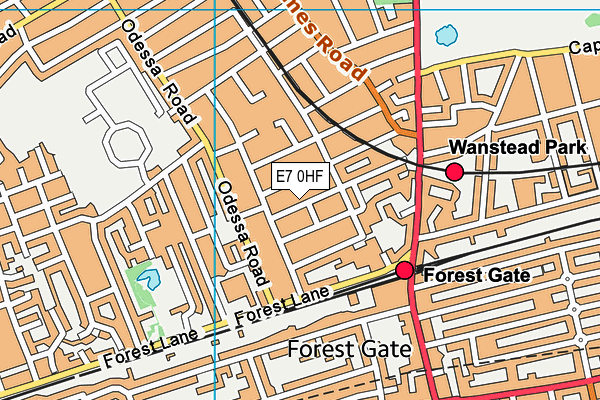 E7 0HF map - OS VectorMap District (Ordnance Survey)