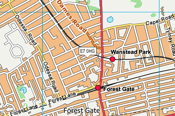 E7 0HG map - OS VectorMap District (Ordnance Survey)