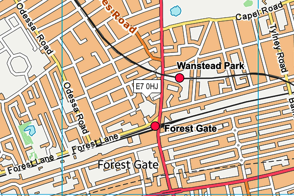 E7 0HJ map - OS VectorMap District (Ordnance Survey)