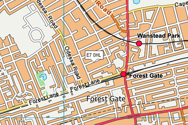 E7 0HL map - OS VectorMap District (Ordnance Survey)