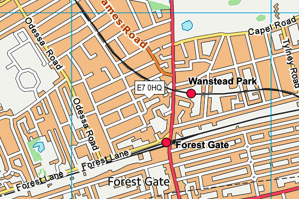 E7 0HQ map - OS VectorMap District (Ordnance Survey)