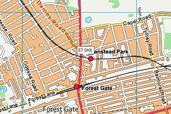 E7 0HX map - OS VectorMap District (Ordnance Survey)