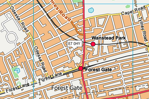 E7 0HY map - OS VectorMap District (Ordnance Survey)