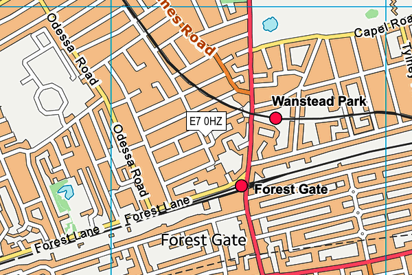 E7 0HZ map - OS VectorMap District (Ordnance Survey)