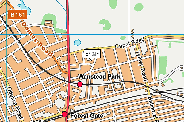 E7 0JF map - OS VectorMap District (Ordnance Survey)
