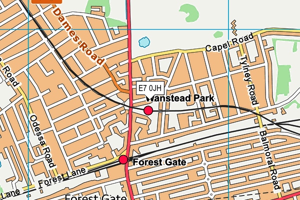 E7 0JH map - OS VectorMap District (Ordnance Survey)