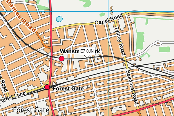 E7 0JN map - OS VectorMap District (Ordnance Survey)