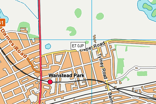 E7 0JP map - OS VectorMap District (Ordnance Survey)