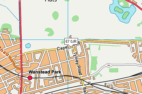 E7 0JR map - OS VectorMap District (Ordnance Survey)