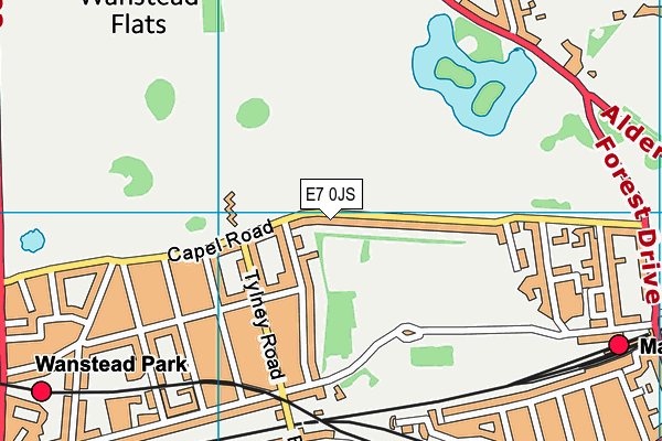 E7 0JS map - OS VectorMap District (Ordnance Survey)