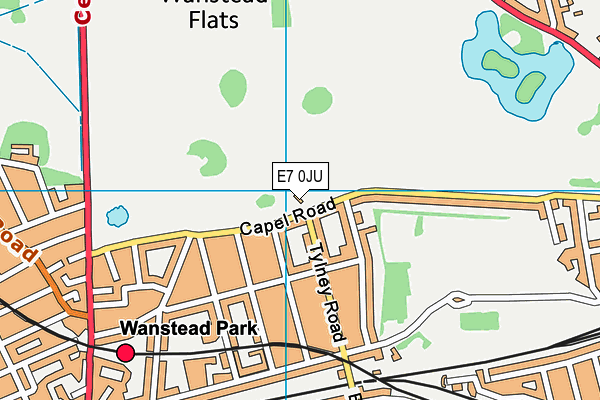 Wanstead Flats (Capel Road) map (E7 0JU) - OS VectorMap District (Ordnance Survey)
