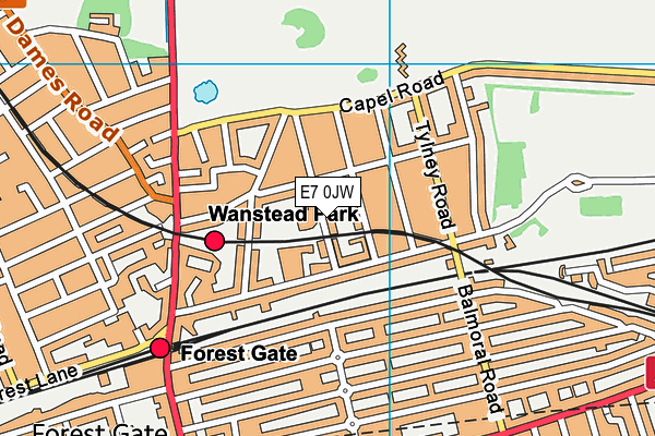 E7 0JW map - OS VectorMap District (Ordnance Survey)