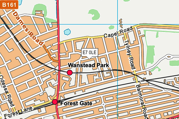 E7 0LE map - OS VectorMap District (Ordnance Survey)