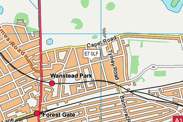 E7 0LF map - OS VectorMap District (Ordnance Survey)