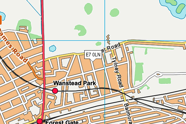 E7 0LN map - OS VectorMap District (Ordnance Survey)