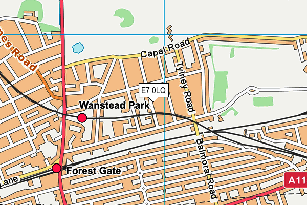 E7 0LQ map - OS VectorMap District (Ordnance Survey)