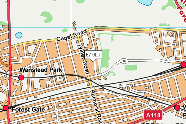 E7 0LU map - OS VectorMap District (Ordnance Survey)