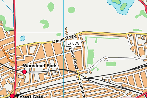 E7 0LW map - OS VectorMap District (Ordnance Survey)