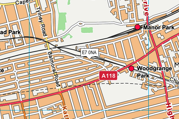 E7 0NA map - OS VectorMap District (Ordnance Survey)