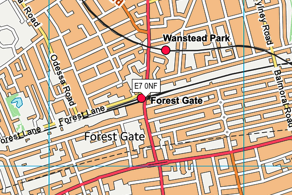 E7 0NF map - OS VectorMap District (Ordnance Survey)