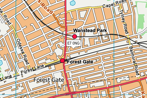 Immortals Gym (Closed) map (E7 0NG) - OS VectorMap District (Ordnance Survey)