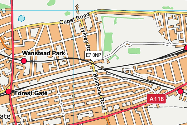 E7 0NP map - OS VectorMap District (Ordnance Survey)