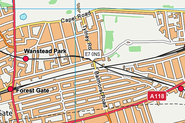 E7 0NS map - OS VectorMap District (Ordnance Survey)