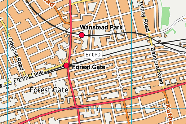 E7 0PD map - OS VectorMap District (Ordnance Survey)