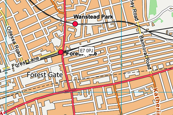 E7 0PJ map - OS VectorMap District (Ordnance Survey)